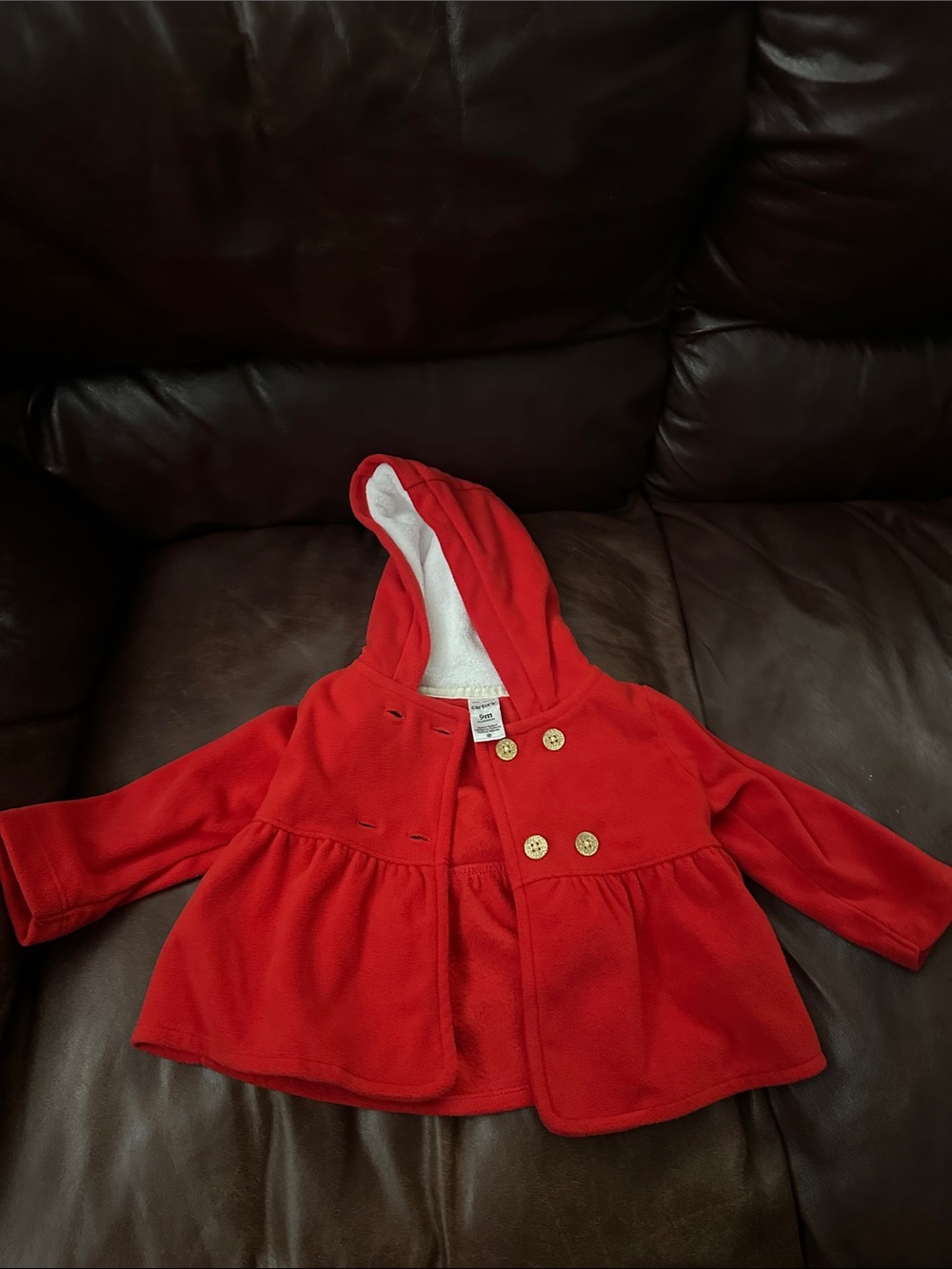 Baby Red Hooded Peacoat Jacket - carters